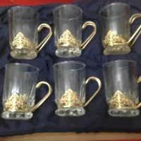 استکان پایه طلایی انتیک ایتالیا|صنایع دستی و سایر لوازم تزئینی|تبریز, |دیوار