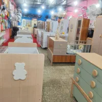 سرویس چوب تمام کرم تدی سیسمونی کمد تخت