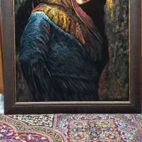 تابلو رنگ روغن روی مخمل