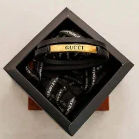 دستبند چرم مردانه مدل پلاک دار