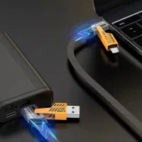 کابل تایپ c لایتنینگ چهار کاره فست شارژ 65w عمده