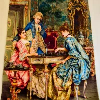 تابلو فرش چله ابریشم دستباف