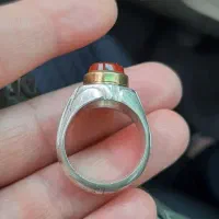 انگشتر عقیق یمنی سرخ با کیفیت و رکاب نقره دست ساز|بدلیجات|مشهد, هدایت|دیوار