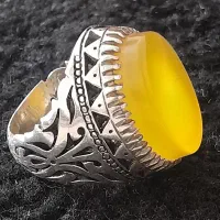 انگشتر نقره عقیق زرد