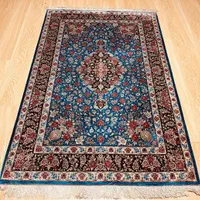 ذرع نیم تمام ابریشم قم رنگ زمینه ابی|فرش|تهران, سلسبیل جنوبی|دیوار