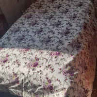 رو تختی تک نفره دست دوز با تزیین ساتن و نوارکتان