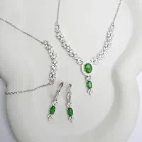 نیم ست نقره آبکاری طلا سفید