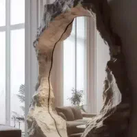 آینه قدی پتینه صخره برجسته