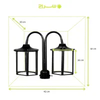چراغ حیاطی، ایستاده سرلوله دوشاخه مدل P-2SB|لامپ و چراغ|تهران, گلستان (شهرک راه آهن)|دیوار