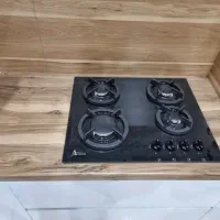 گاز رومیزی شیشه ای ۴ شعله اخوان