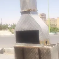منقل ذغالی کبابی به همراه هود و کانال+دمنده
