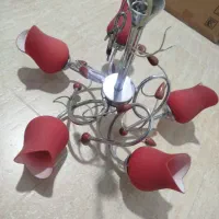 لوستر پنج شعله قرمز