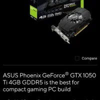 کارت گرافیک  Nvidia  gtx 1050 ti 4GB برند Asus|قطعات و لوازم جانبی رایانه|تهران, پونک|دیوار