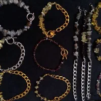 دستبند زنجیر و سنگ های جواهری اصلی