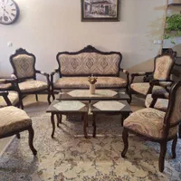 مبل استیل با چوب گردو|مبلمان خانگی و میز عسلی|اصفهان, هفتون|دیوار