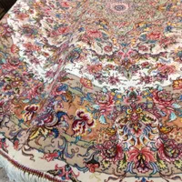 گرد 2 متری کف ابریشم کرم رنگ