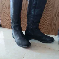 بوت چرم ساق بلند ۴۱ ۴۲  مجلسی مشکی سایز ۴۰ ۴۱ نو|کیف، کفش، کمربند|شاهین‌شهر, مخابرات (شهید بهشتی)|دیوار