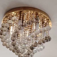 لوستر گرد طلایی 50 سانت