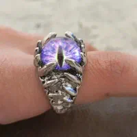 انگشتر مدل سنگ امیتیس چشم اژدها رنگ ثابت