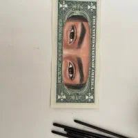 نقاشی چشم روی دلار|تابلو، نقاشی، عکس|شیراز, باهنر|دیوار