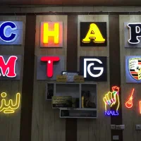 تابلوسازی نئون ال ای دی چنلیوم استیل