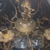 لوستر برنز ۱۰ شاخ برنز قدیمی|لوستر و چراغ آویز|زنجان, |دیوار