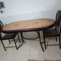 میز نهار خوری پایه فلز