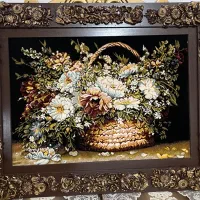 تابلو فرش ماشینی نو طرح گل