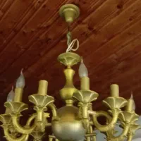 لوستر برنزی  ۶اخه ۱۲ شعله|لوستر و چراغ آویز|بندر انزلی, معلم|دیوار