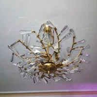 لوستر برنجی ،همراه لامپ رایگان