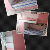یک جفت میزتحریرکتابخانه داروتخت دوطبقه|تخت و سرویس خواب|محمدیه-قزوین, |دیوار