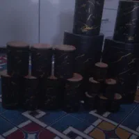 سرویس اشپزخانه ۱۷تیکه مشکی درب چوبی|ظروف نگهدارنده، پلاستیکی، یک‌بارمصرف|تربت جام, کلالی|دیوار