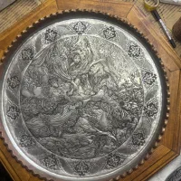 تابلو مسی دستساز با قاب چوبی قلم زنی شده