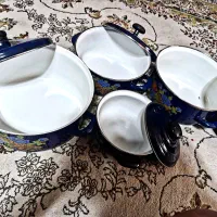 ست قابلمه لعابی درحد نو + یک هدیه