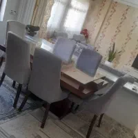 نهارخوری۶نفره طوسی یک صندلی نیاز به تعمیر