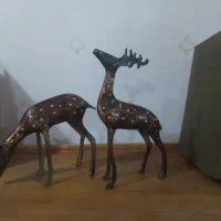 مجسمه برنجی گوزن جفت|مجسمه، تندیس، ماکت|تهران, بهجت‌آباد|دیوار