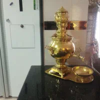 سماور زغالی در حد نو ست با قوری و...