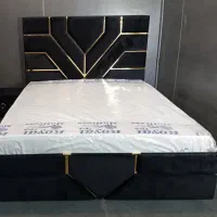 تخت خواب دو نفره پارچه ای به همراه تشک