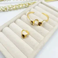 دستبند و بنگل طرح طلا رنگ ثابت