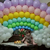 بادکنک آرایی رنگین کمان آماده تحویل