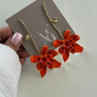 گوشواره گل نارنجی