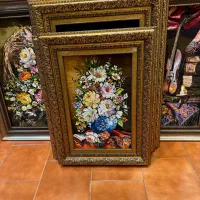 تابلو فرش دستباف گل و ترمه دیدنی