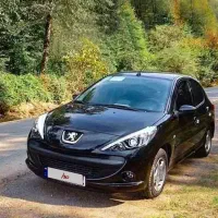 207 مشکی بی رنگ سقف فلز