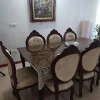 مبلمان استیل سلطنتی ۹ نفره با میزناهارخوری ۸ نفره