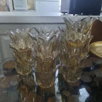 لاله لوستر شامپاینی وظرف سرو کیک و سینی|لوستر و چراغ آویز|فردیس, سرحد آباد|دیوار