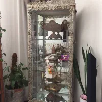 ویترین و آینه کنسول سیاه قلم کاملا سالم