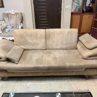 مبل راحتی ترک ۵ نفره تخت خواب شو + میز جلو مبلی