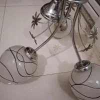 لوستر سه حبابه فلزی