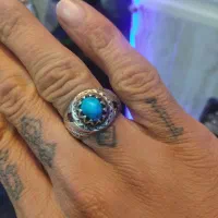 انگشتر فیروزه و اویز نقره