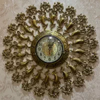 ساعت و گلدان بزرگ برنجی سنگین